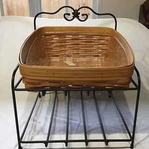 Longaberger Paper Tray Stand & 1 Basket